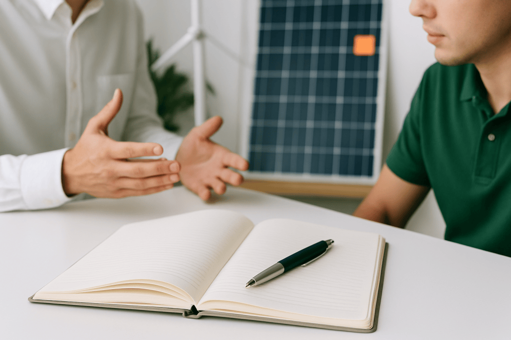 Solstis Energy AG Helles konzeptfoto aufgeschlagenes Beratung und Service